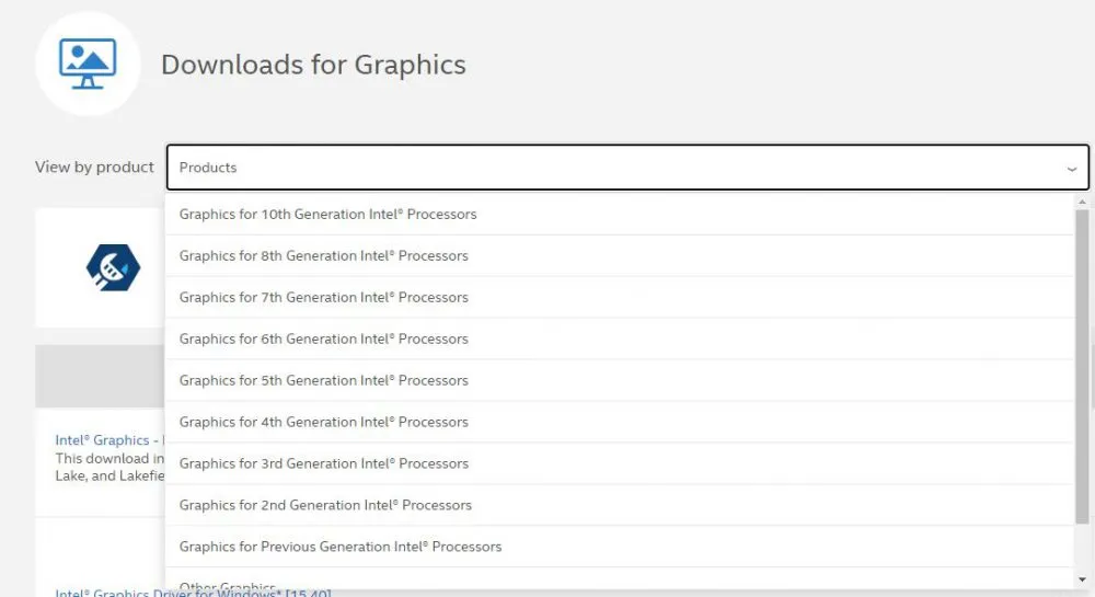 Descarga manual de un driver Intel
